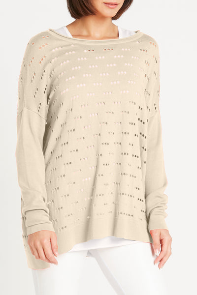 Planet By Lauren G - SHABBY CHIC CREWNECK SWEATER FINAL SALE ITEM