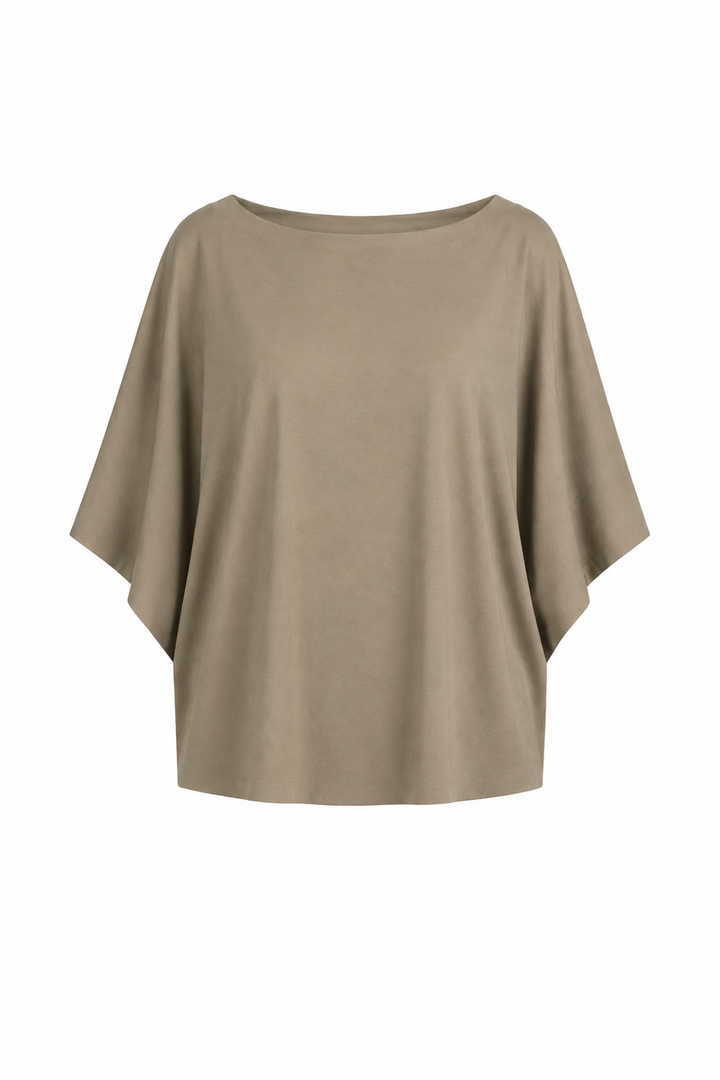 Pima Cotton Luxury Bateau Tee - Fawn