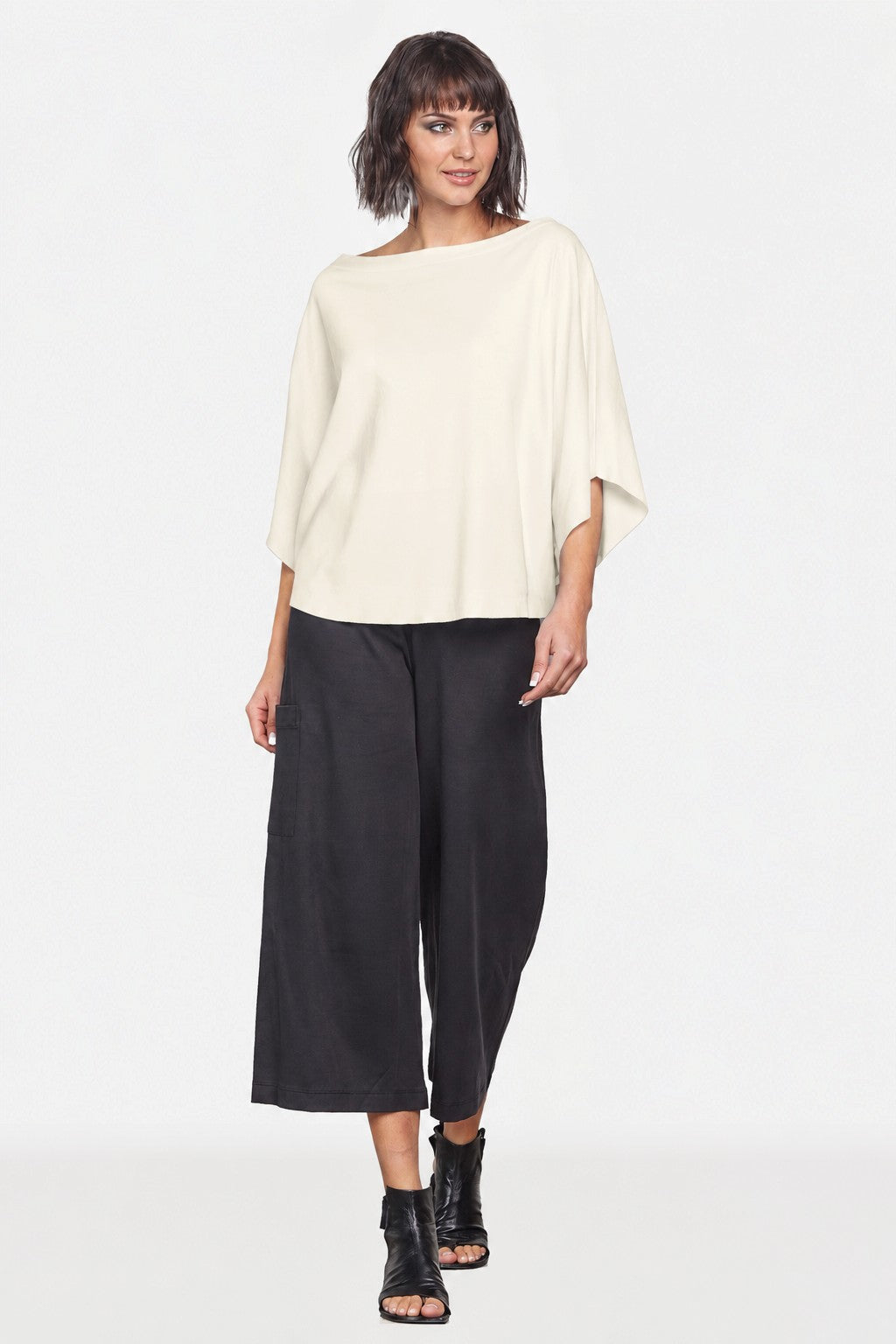 Pima Cotton Luxury Bateau Tee - Stone