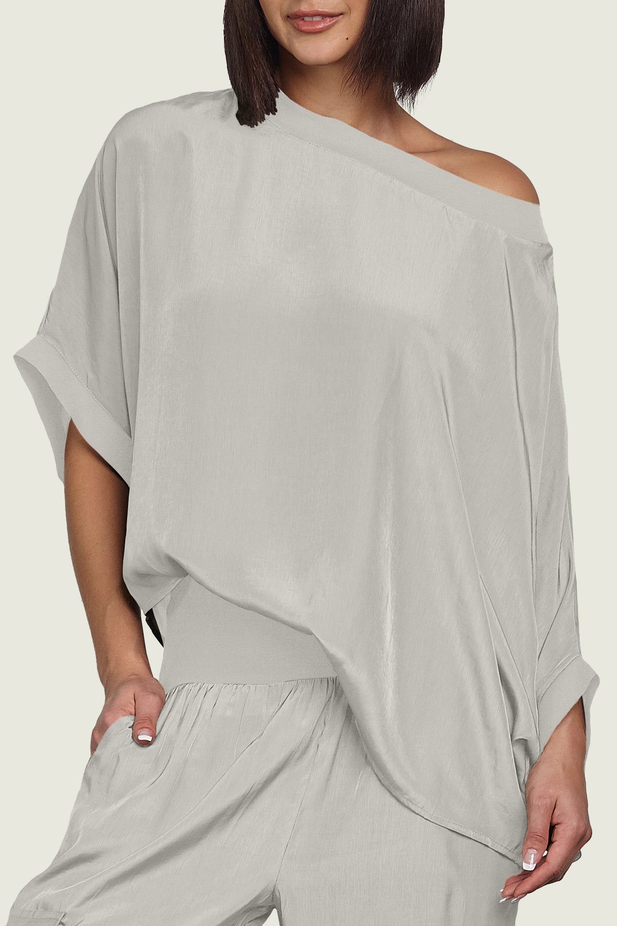 Washable Silk Bateau Top