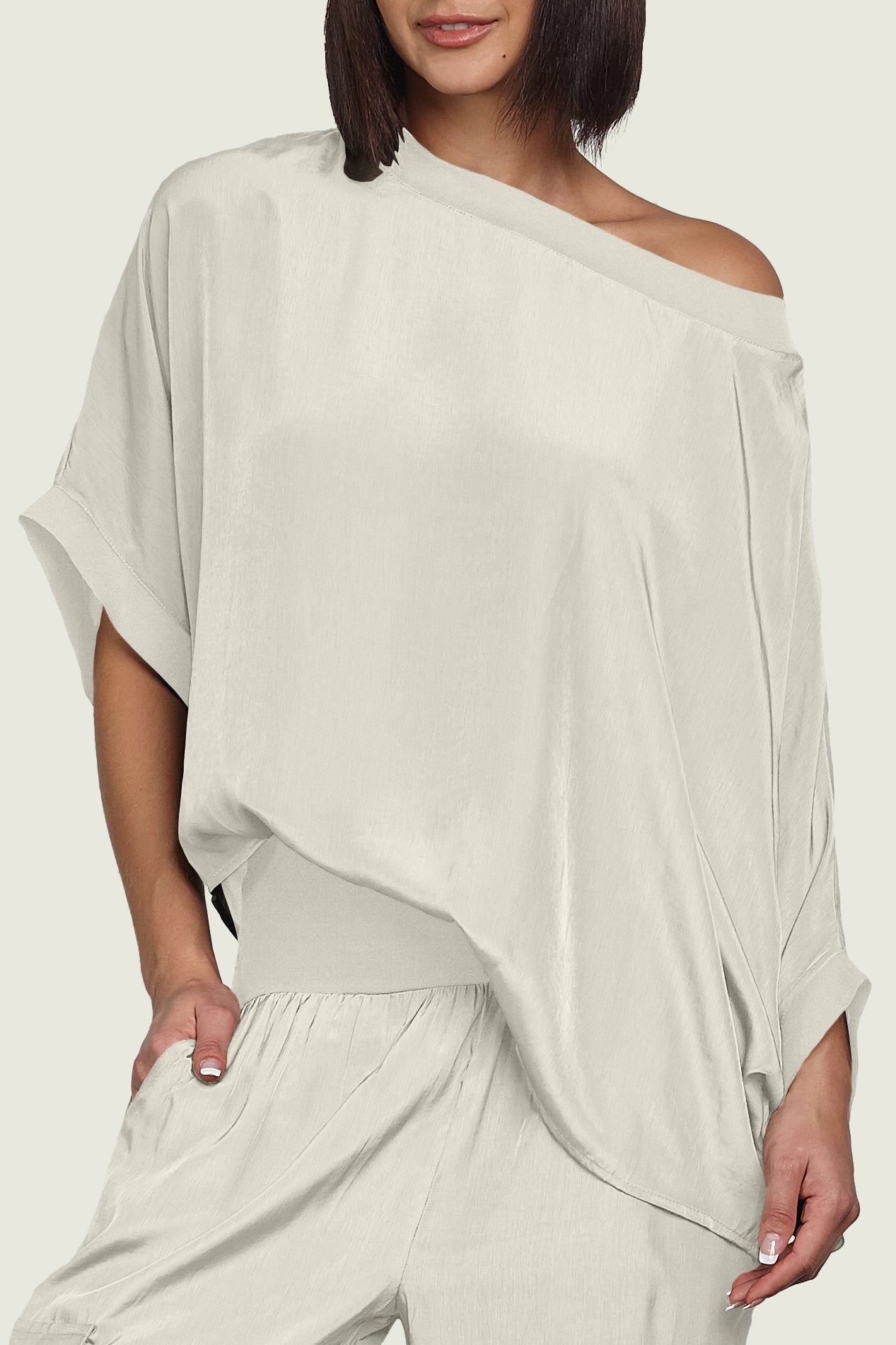 Washable Silk Bateau Top
