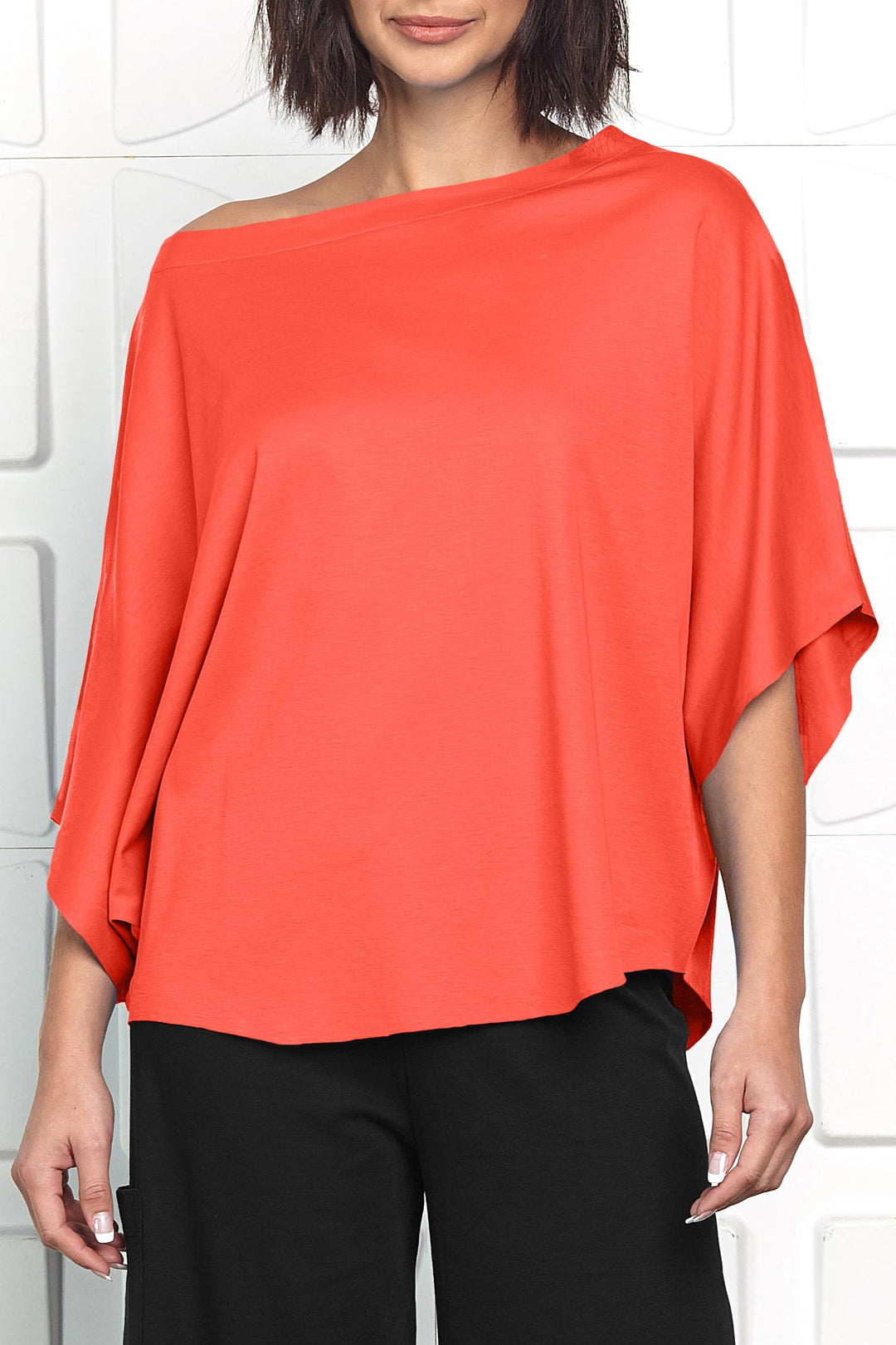 Pima Cotton Luxury Bateau Tee - Cherry