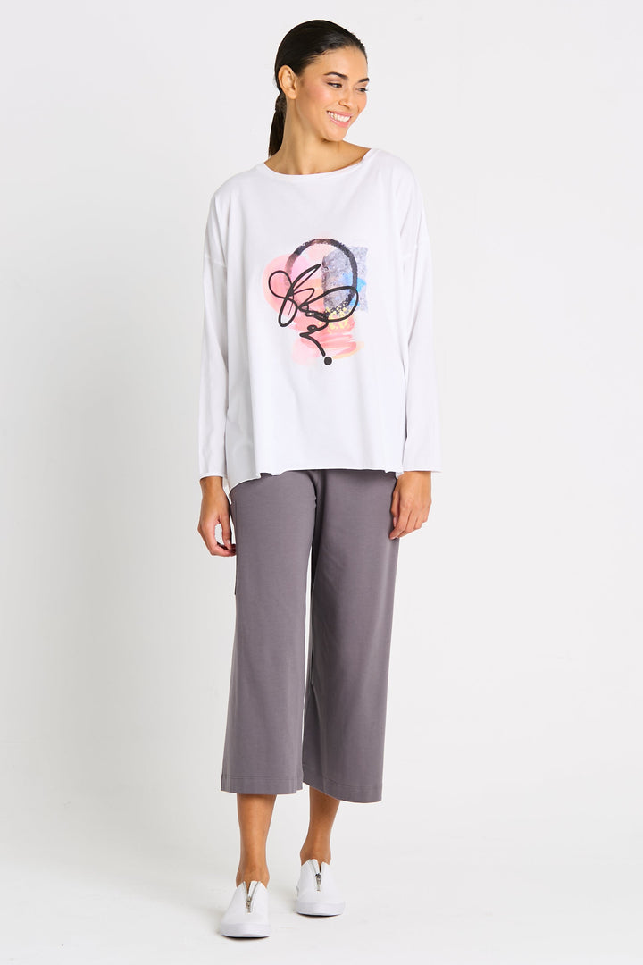 Pima Cotton "Doodles" Luxury Boxy Tee