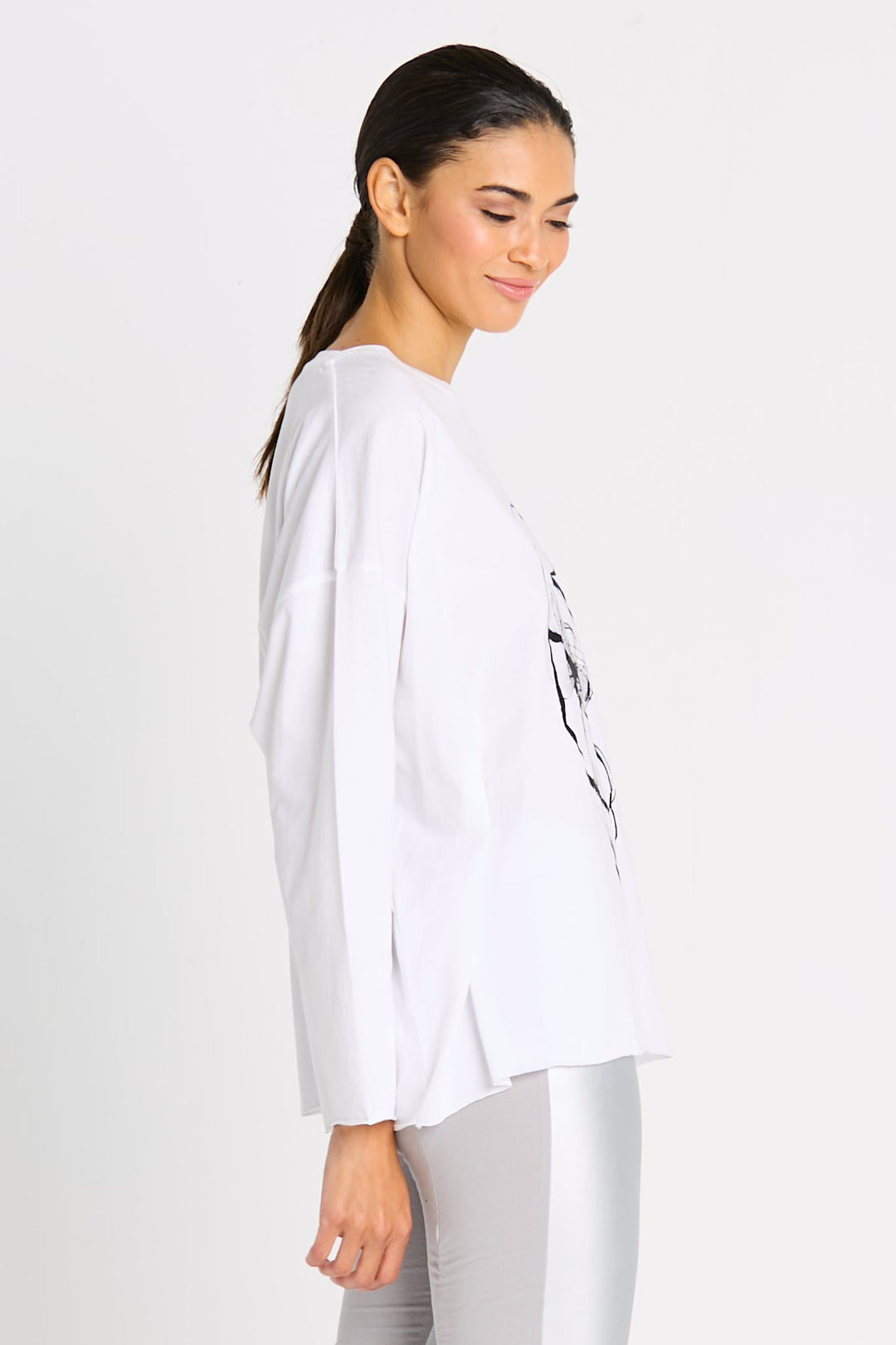 Pima Cotton "Scribble" Luxury Boxy Tee