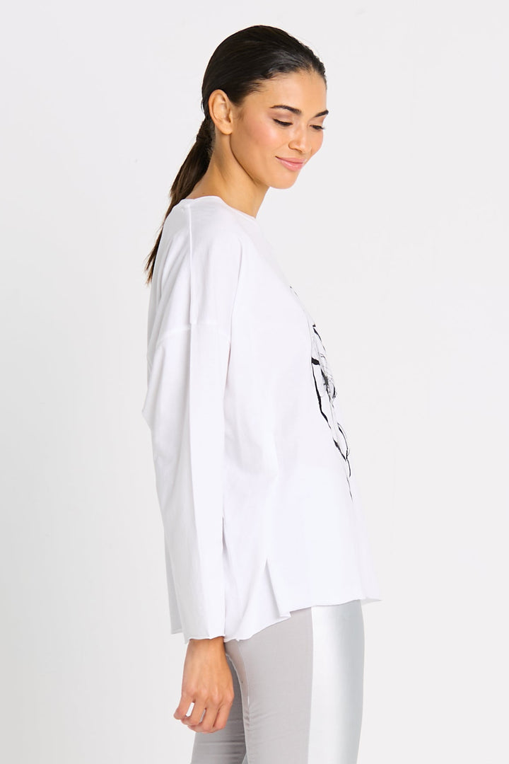 Pima Cotton "Scribble" Luxury Boxy Tee