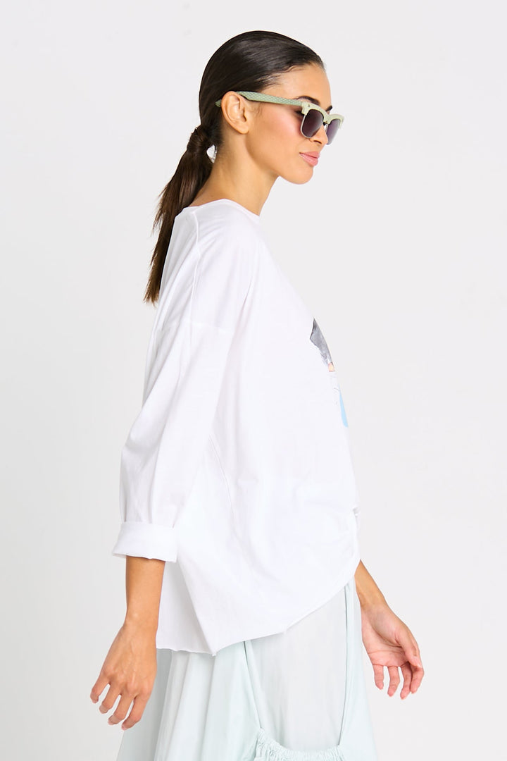 Pima Cotton "Watercolor" Luxury Boxy Tee