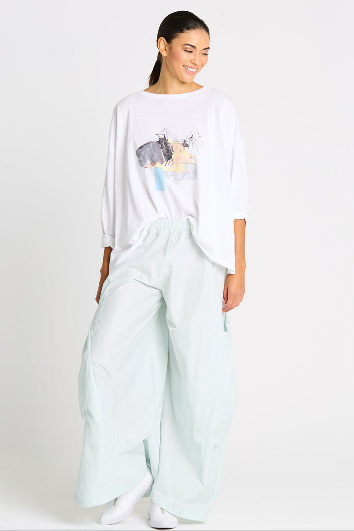 Pima Cotton "Watercolor" Luxury Boxy Tee