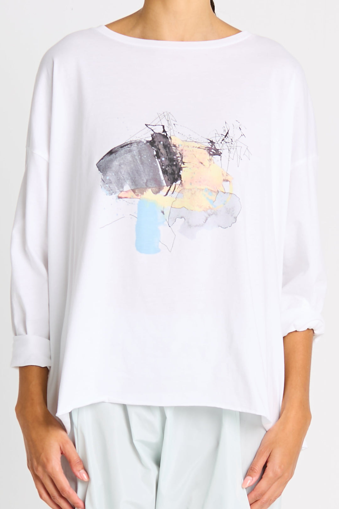 Pima Cotton "Watercolor" Luxury Boxy Tee