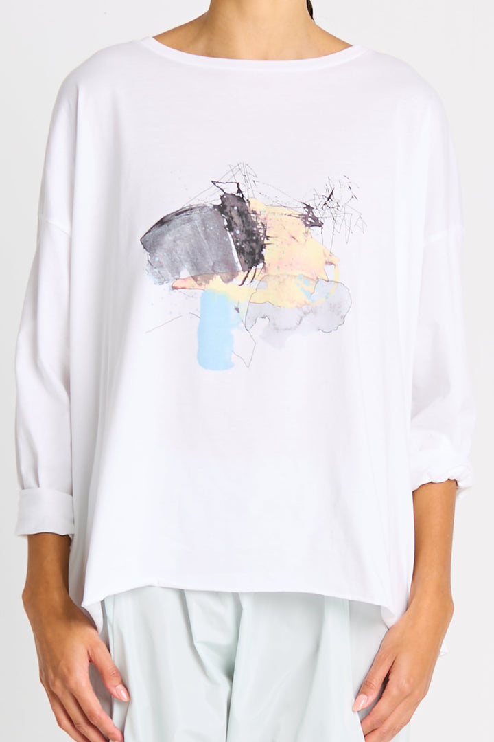 Pima Cotton "Watercolor" Luxury Boxy Tee