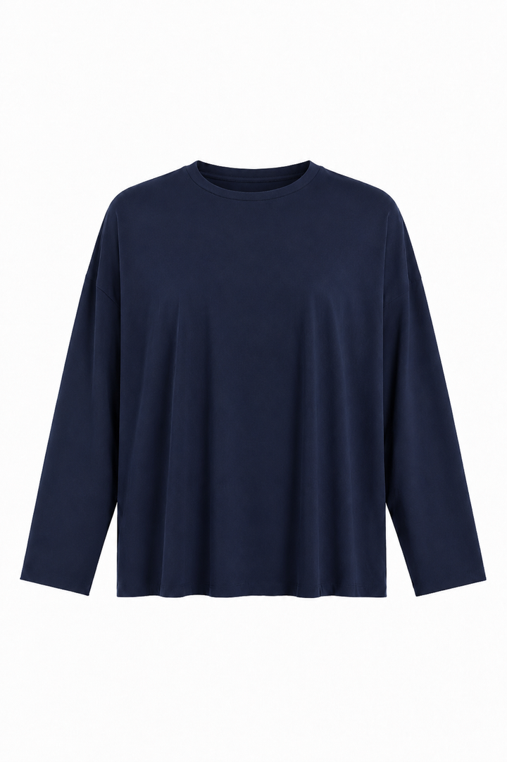 Pima Cotton Luxury Boxy T-Shirt - Midnight