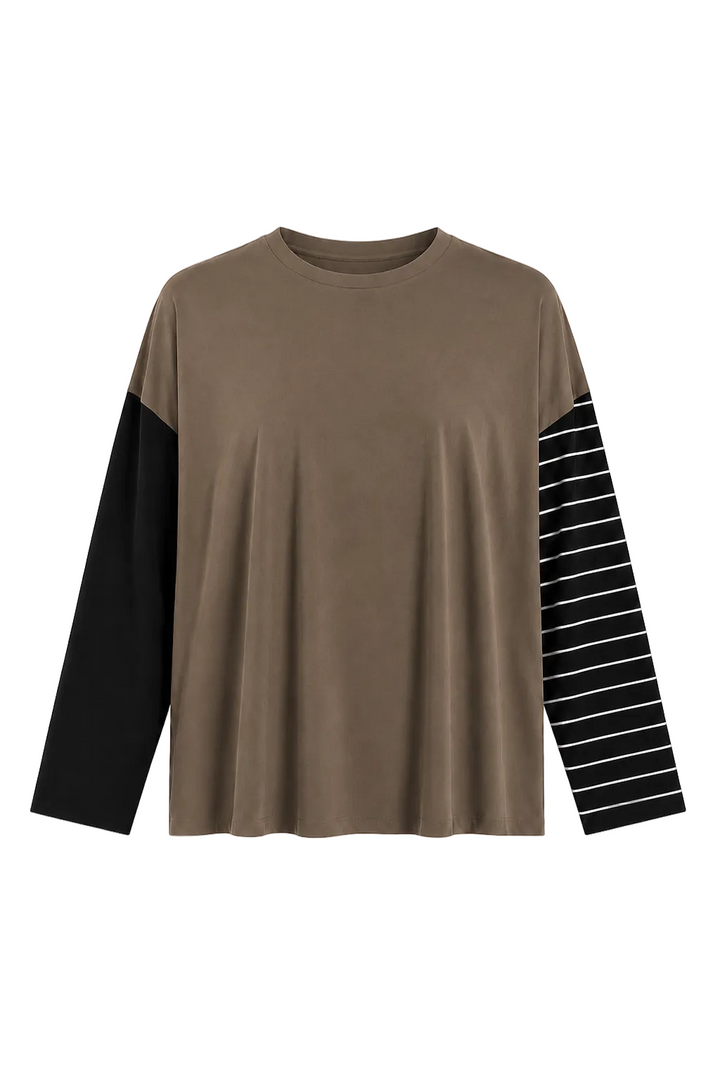 Pima Cotton Mixed Media Boxy T-Shirt - Turtle