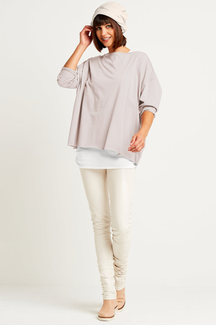 Pima Cotton Luxury Boxy T-Shirt - Putty