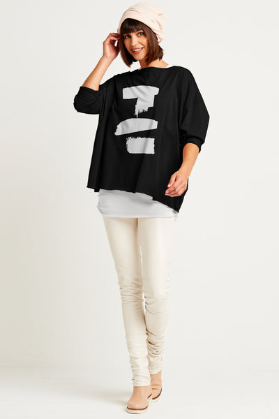 Pima Cotton Brush Stroke Luxury Boxy T