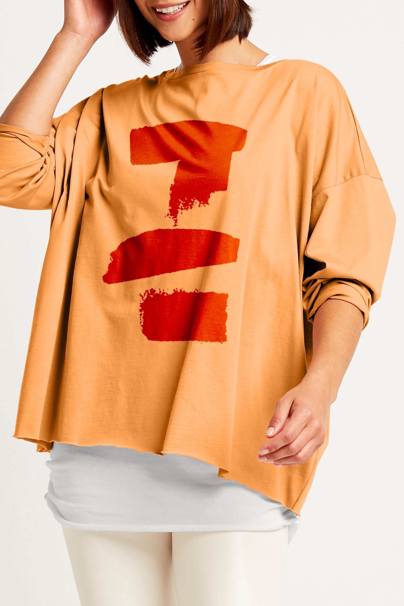 Pima Cotton Brush Stroke Luxury Boxy T