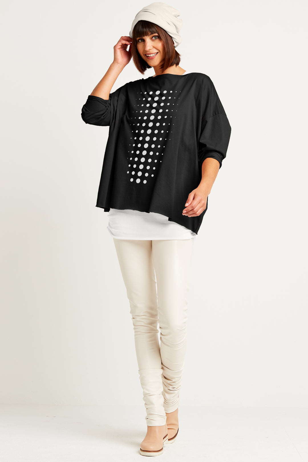 Pima Cotton Dot Dot Dot Luxury Boxy T