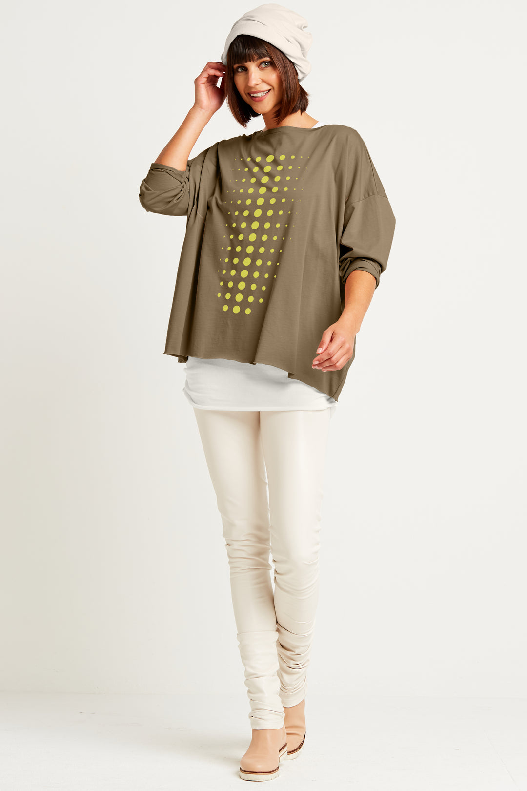 Pima Cotton Dot Dot Dot Luxury Boxy T