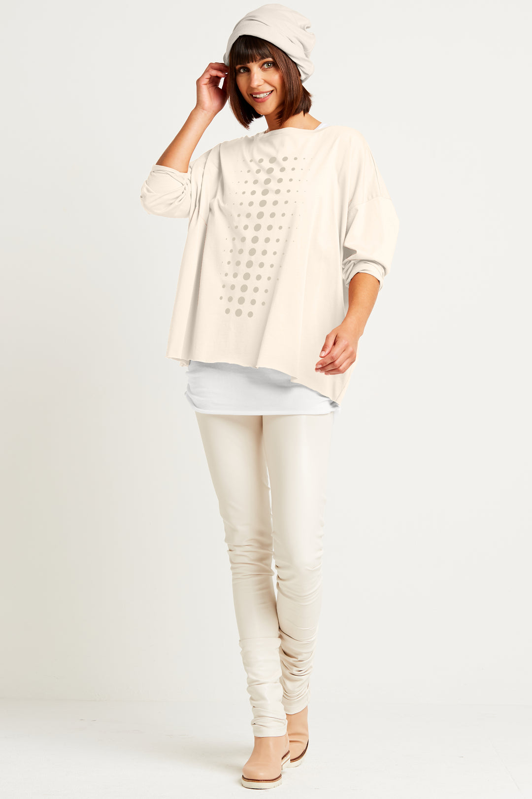 Pima Cotton Dot Dot Dot Luxury Boxy T