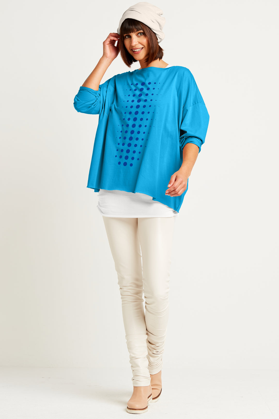 Pima Cotton Dot Dot Dot Luxury Boxy T