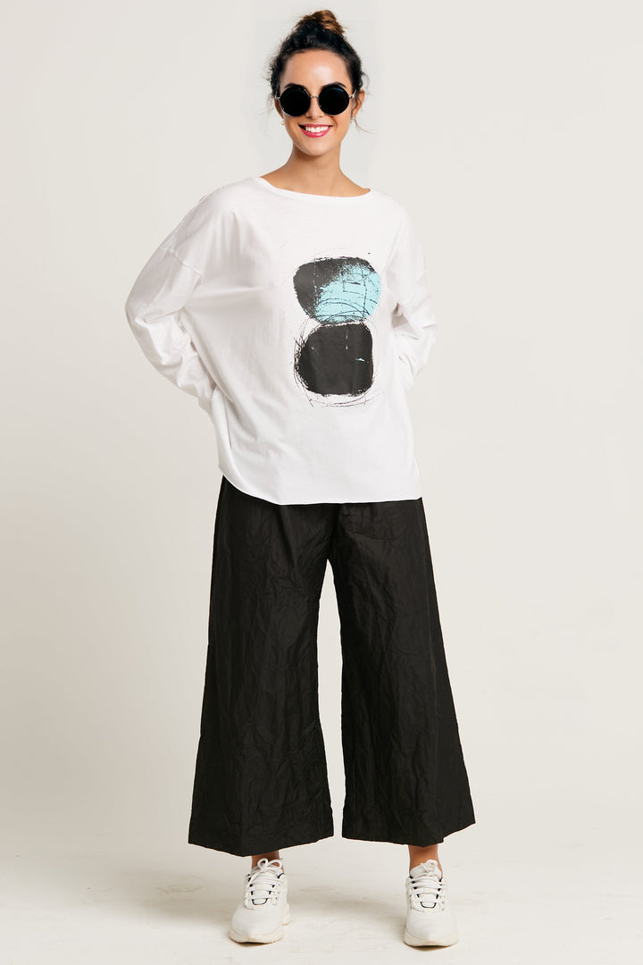 Pima Cotton Luna Luxury Boxy T-Shirt - White