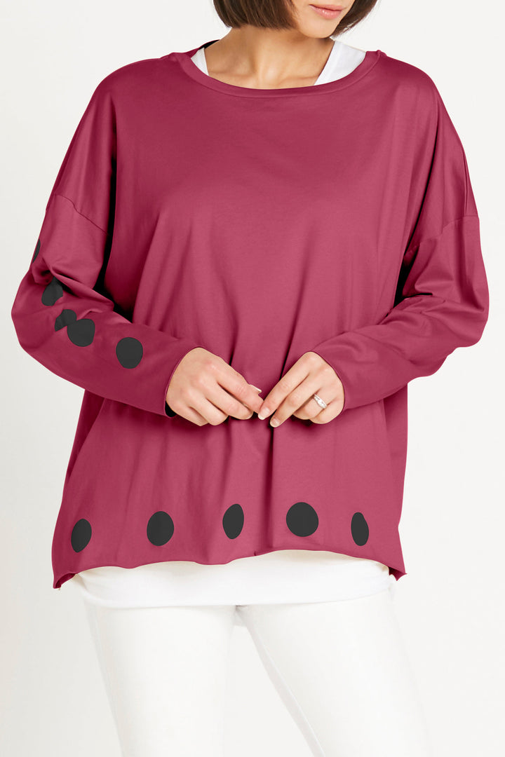 Pima Cotton Polka Dot Luxury Boxy T