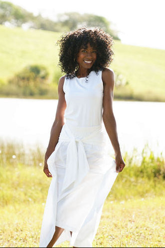 Nylon Wrap Skirt - White