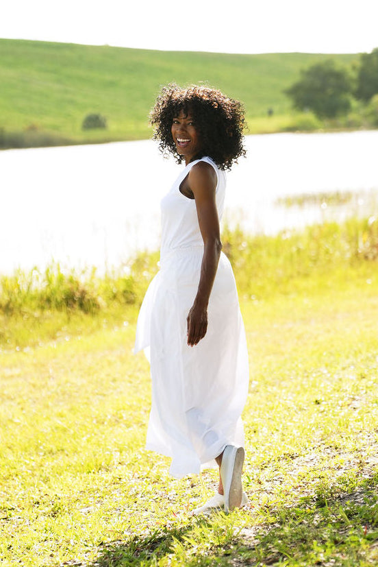 Nylon Wrap Skirt - White