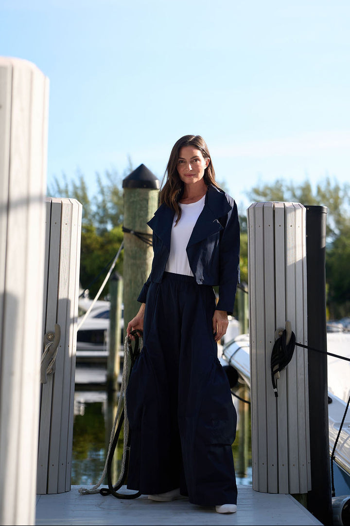 Nylon Triple Collar Jacket - Midnight