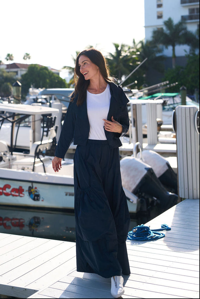 Nylon Triple Collar Jacket - Midnight