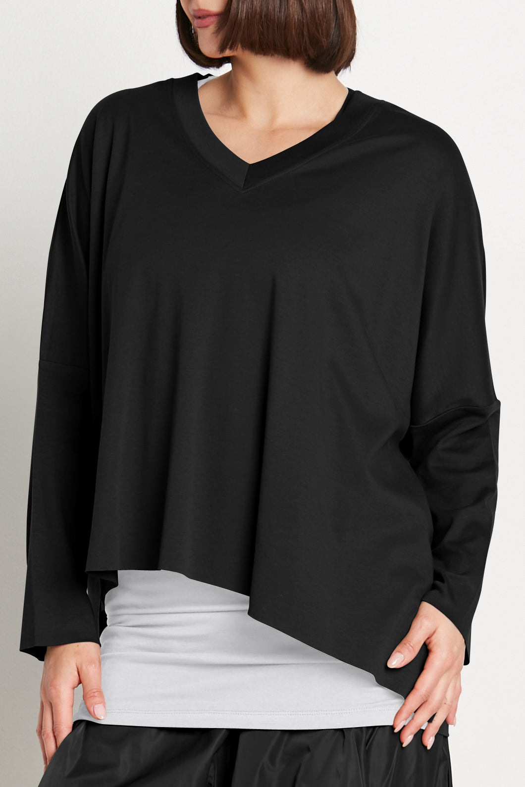 Planet by Lauren G Jackie O good Cowl Neck Pullover Top Black Oversize 2 / 10 - 14