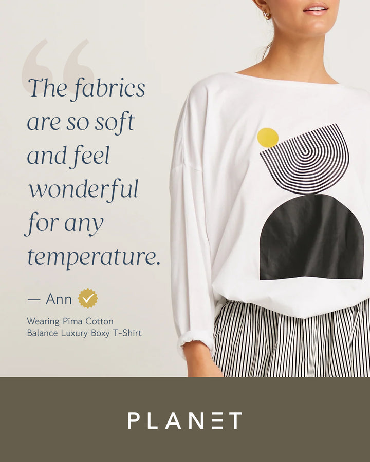 Pima Cotton Balance Luxury Boxy T-Shirt - As Shown