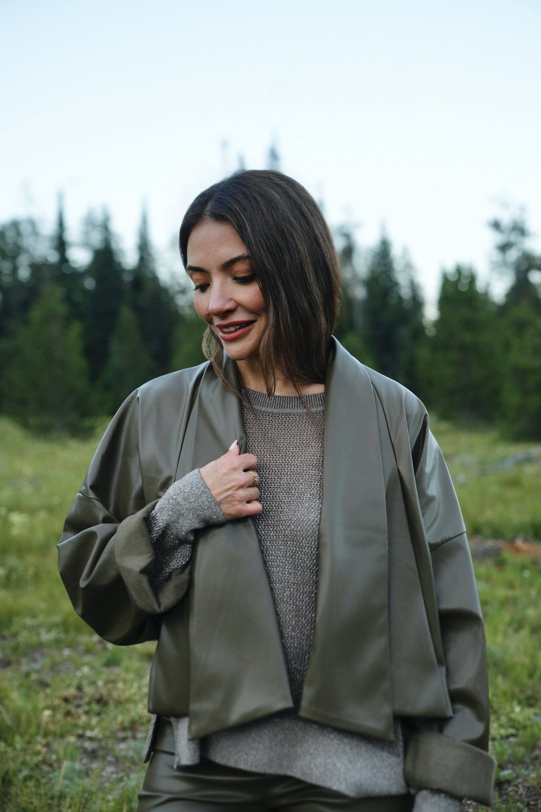 Vegan Leather Origami Jacket - Turtle