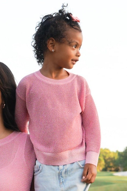 Girls Limited Edition Pima Cotton Metallic Mini Seed Stitch - Toddler