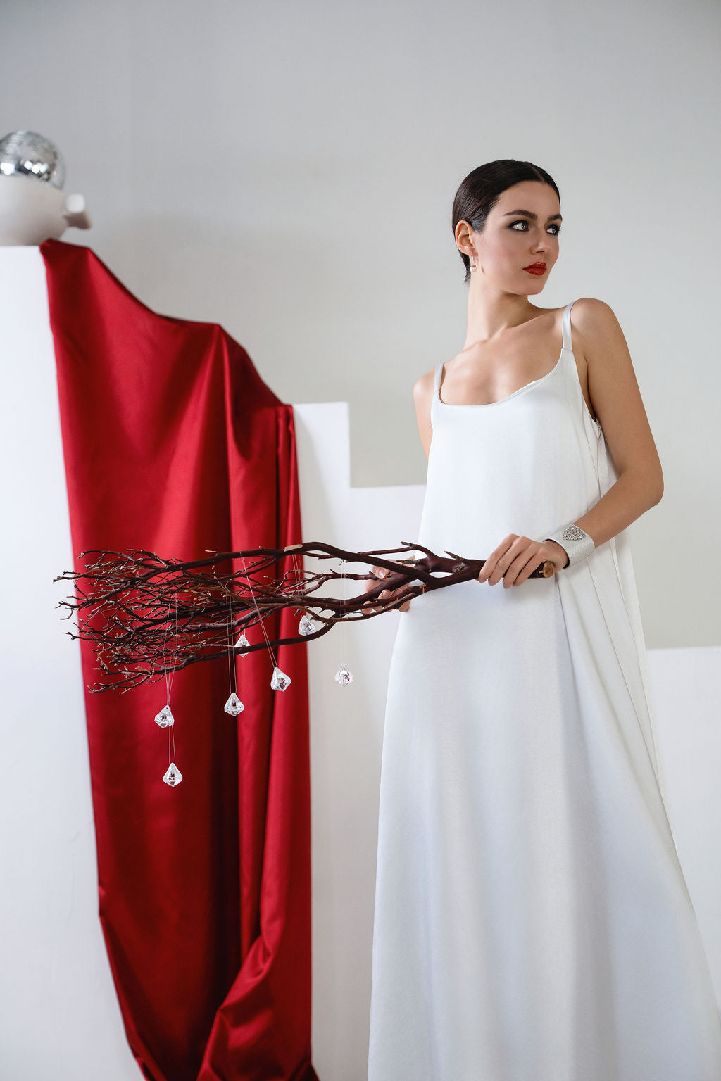 Holiday Sateen Slip Dress