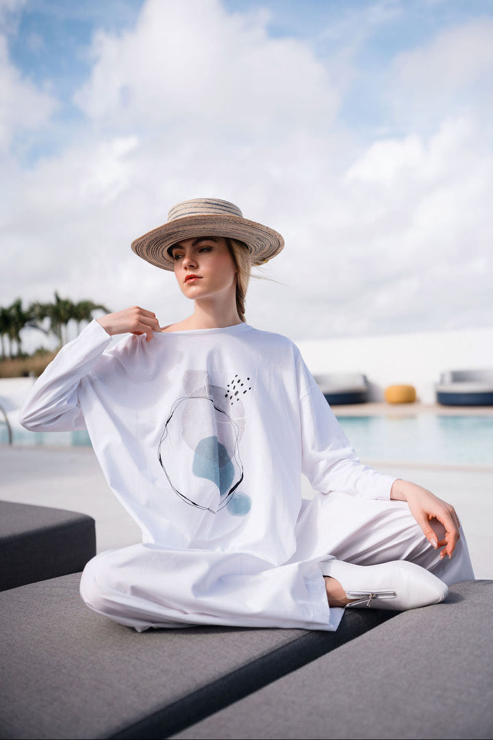 Pima Cotton "Bubbles" Luxury Boxy Tee