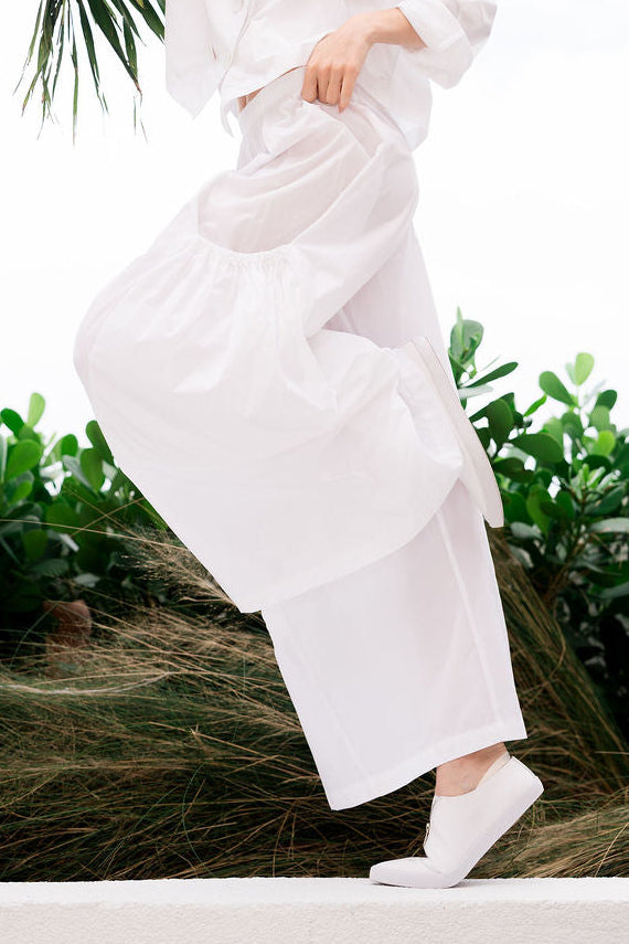 Nylon Big Pocket Pants - White
