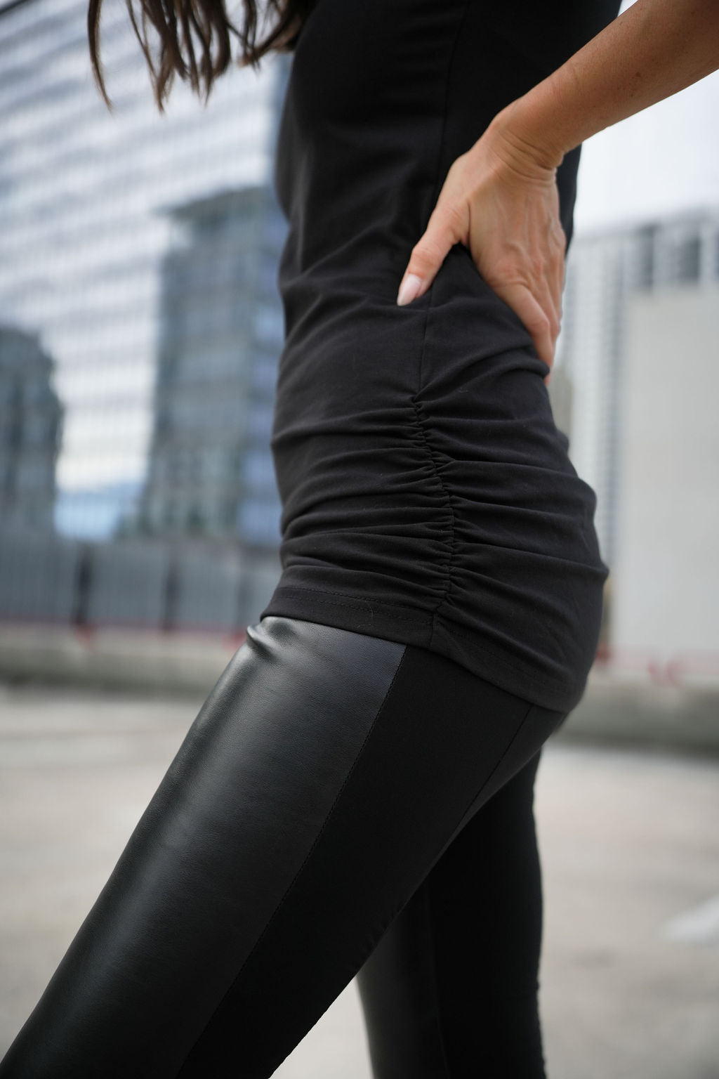 Vegan Leather Sexy Leggings - Black
