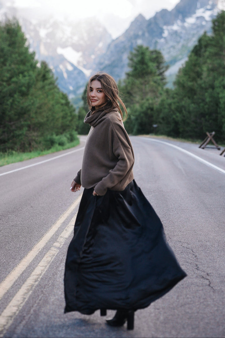 Pima Cotton Thermal Cowl Sweater - Turtle
