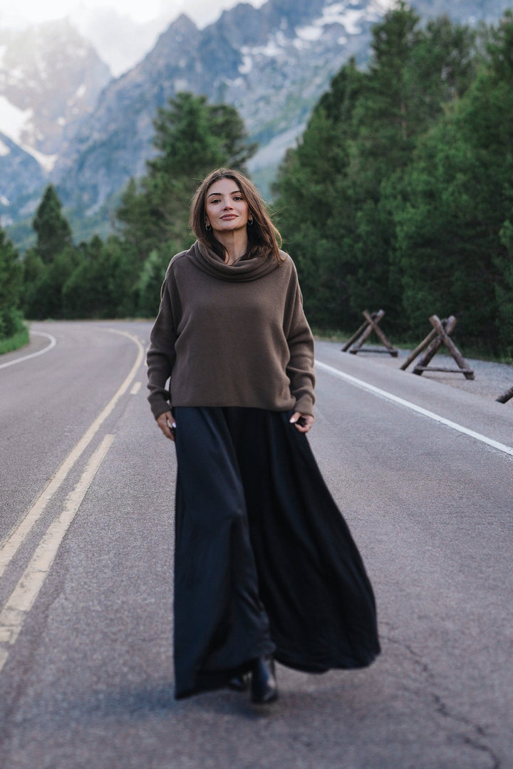 Pima Cotton Thermal Cowl Sweater - Turtle