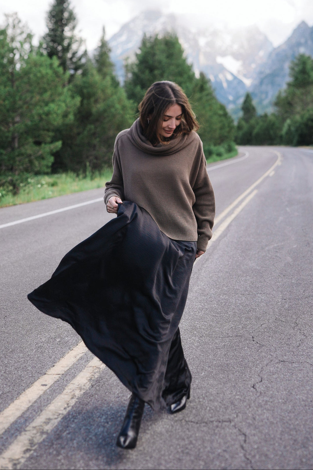 Pima Cotton Thermal Cowl Sweater - Turtle