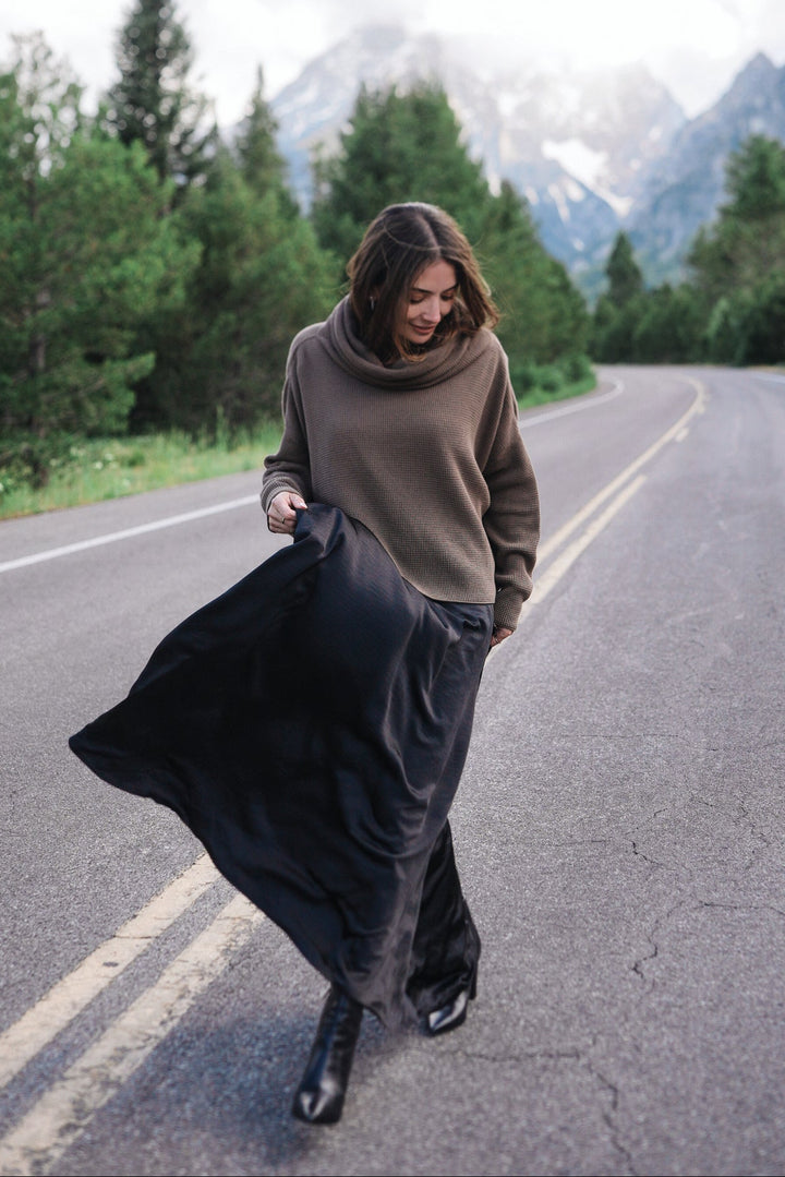 Pima Cotton Thermal Cowl Sweater - Turtle
