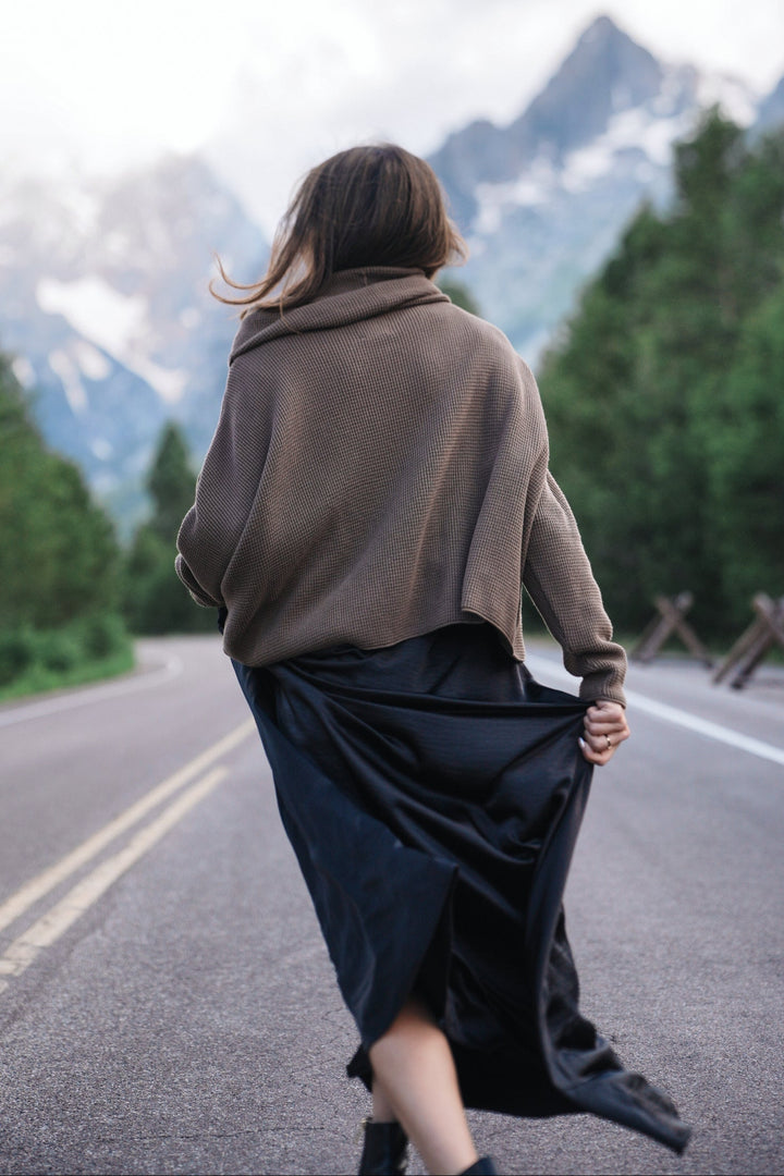 Pima Cotton Thermal Cowl Sweater - Turtle