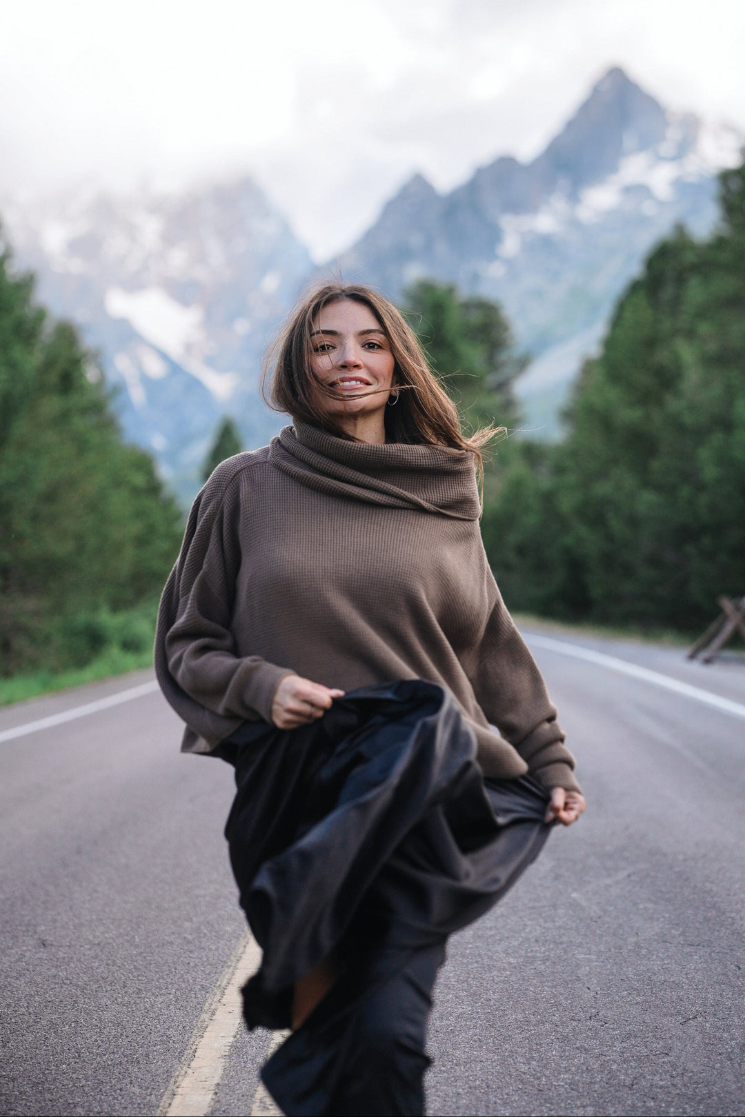 Pima Cotton Thermal Cowl Sweater - Turtle