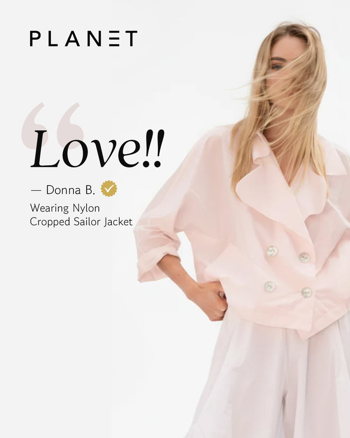 Nylon Cropped Sailor Jacket - White