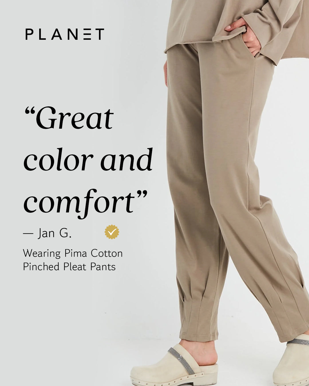Pima Cotton Pinched Pleat Pants - White