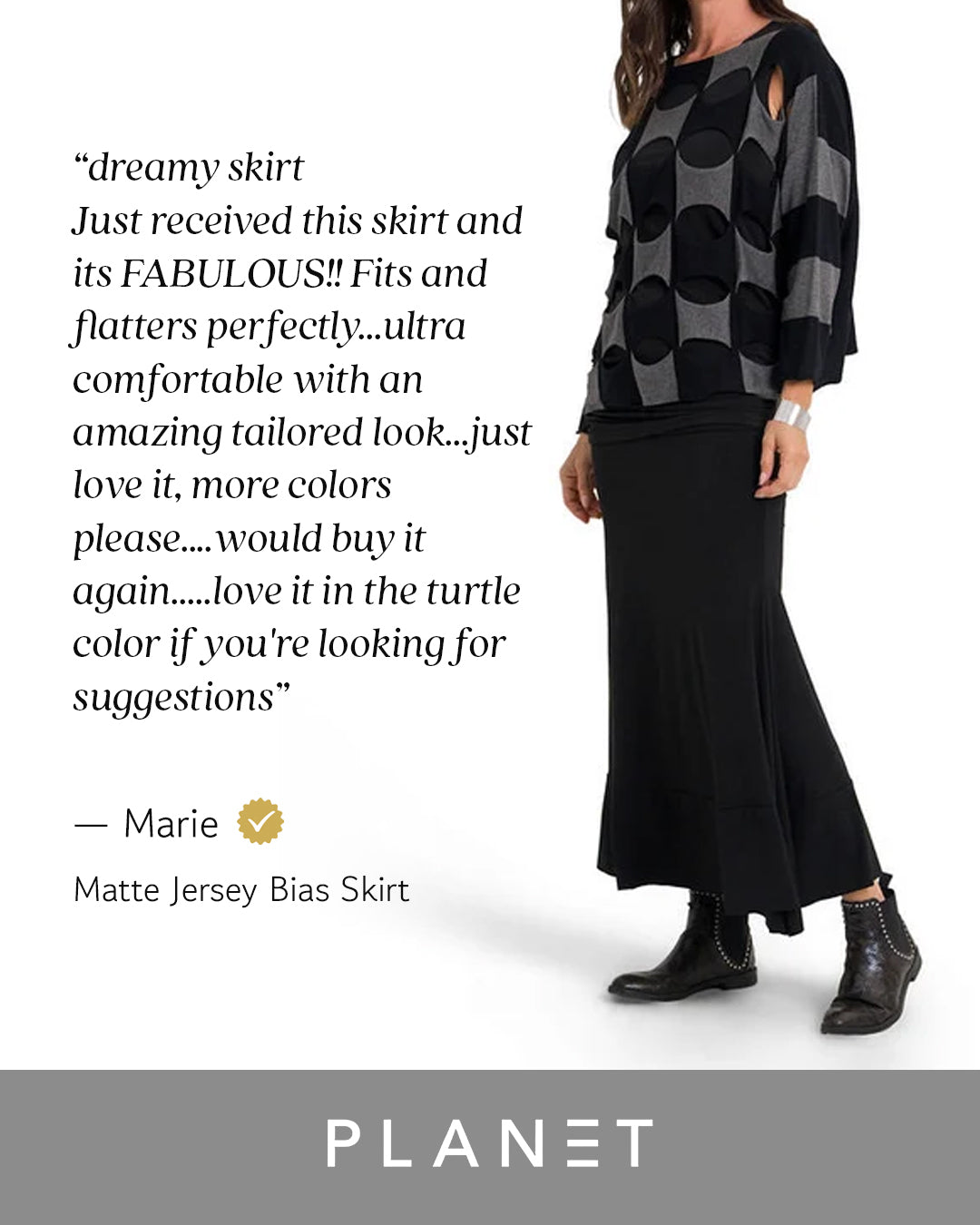 Matte Jersey Bias Skirt - Black