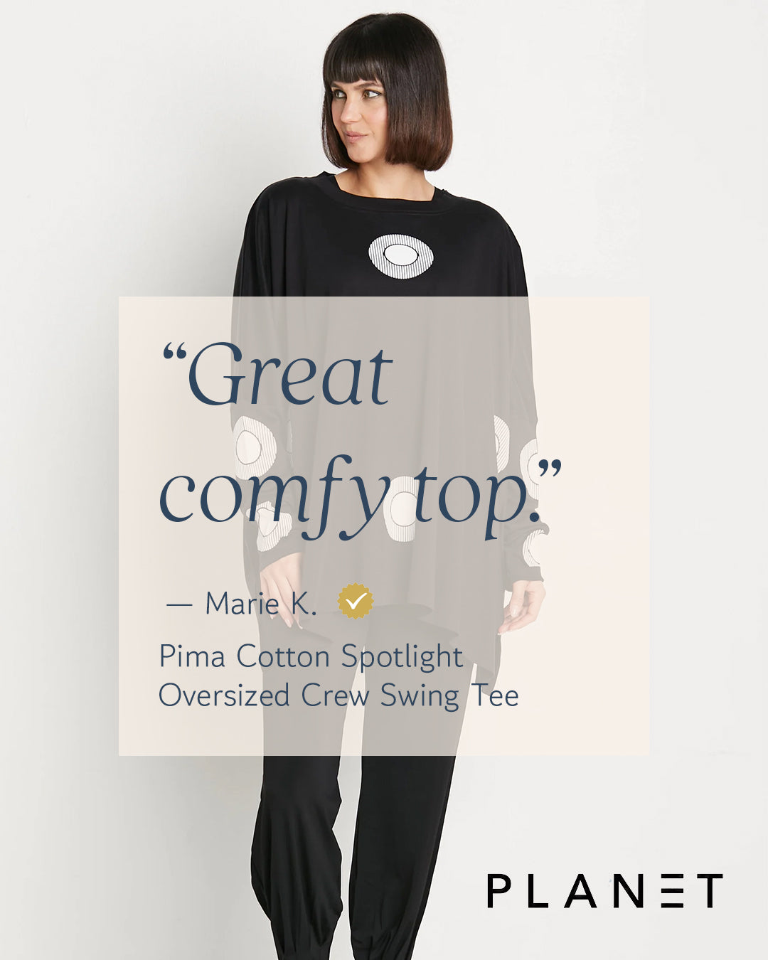 Pima Cotton Spotlight Oversized Crew Swing Tee - Capri