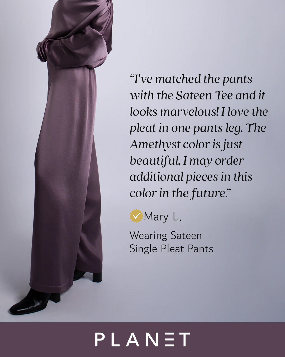 Sateen Single Pleat Pants - Midnight