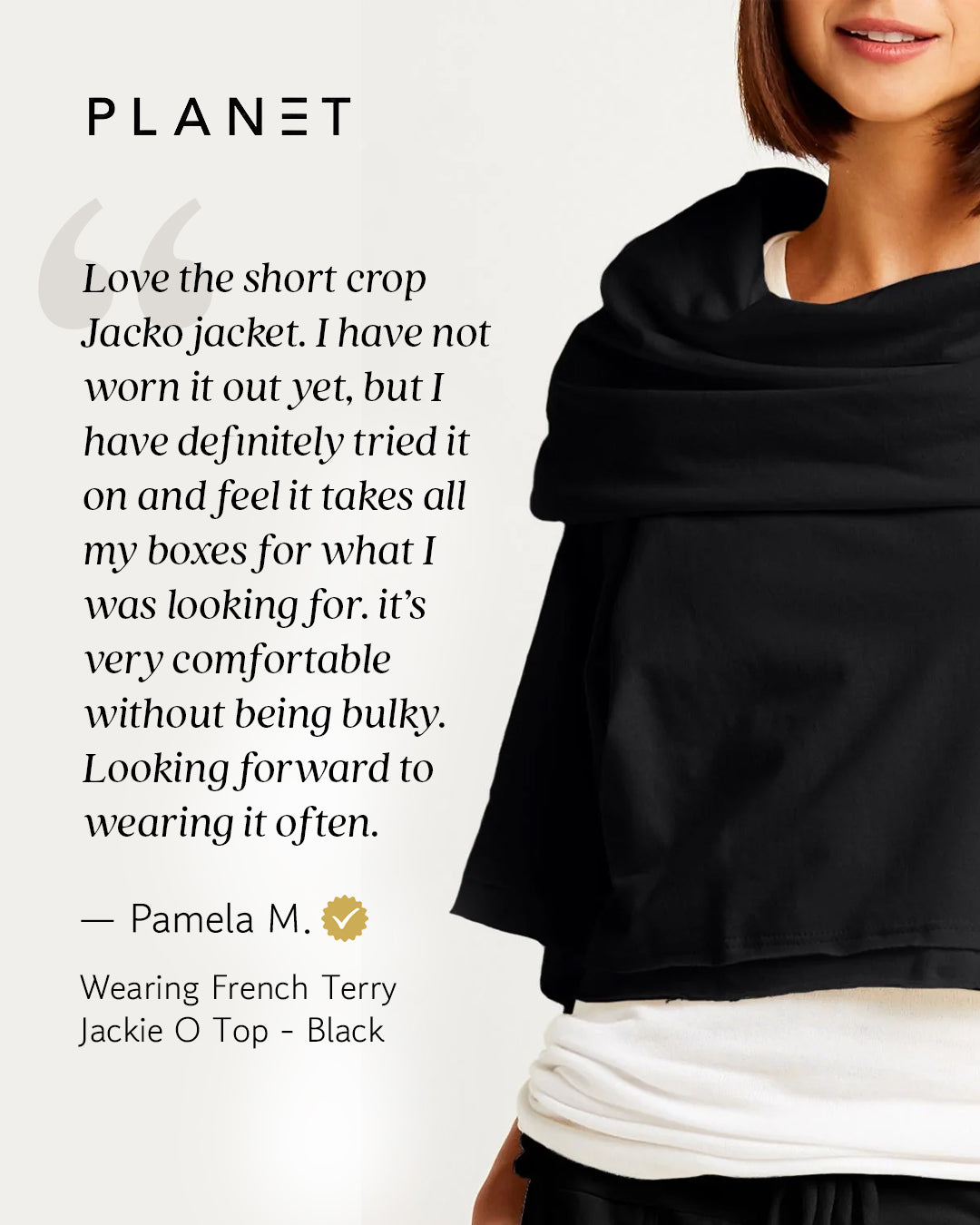 French Terry Jackie O Top - White