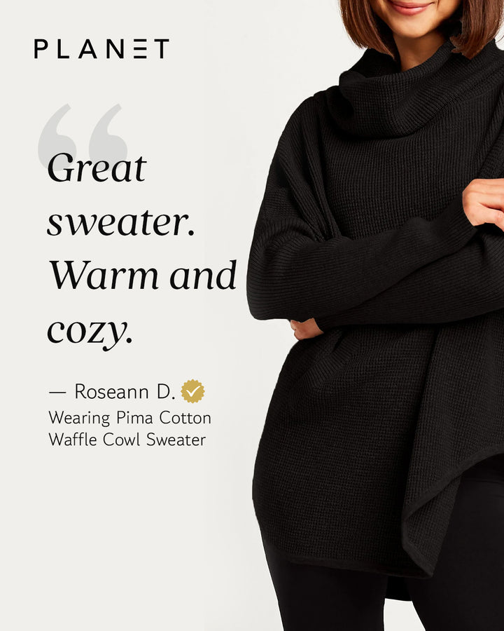 Pima Cotton Waffle Cowl Sweater - Galaxy