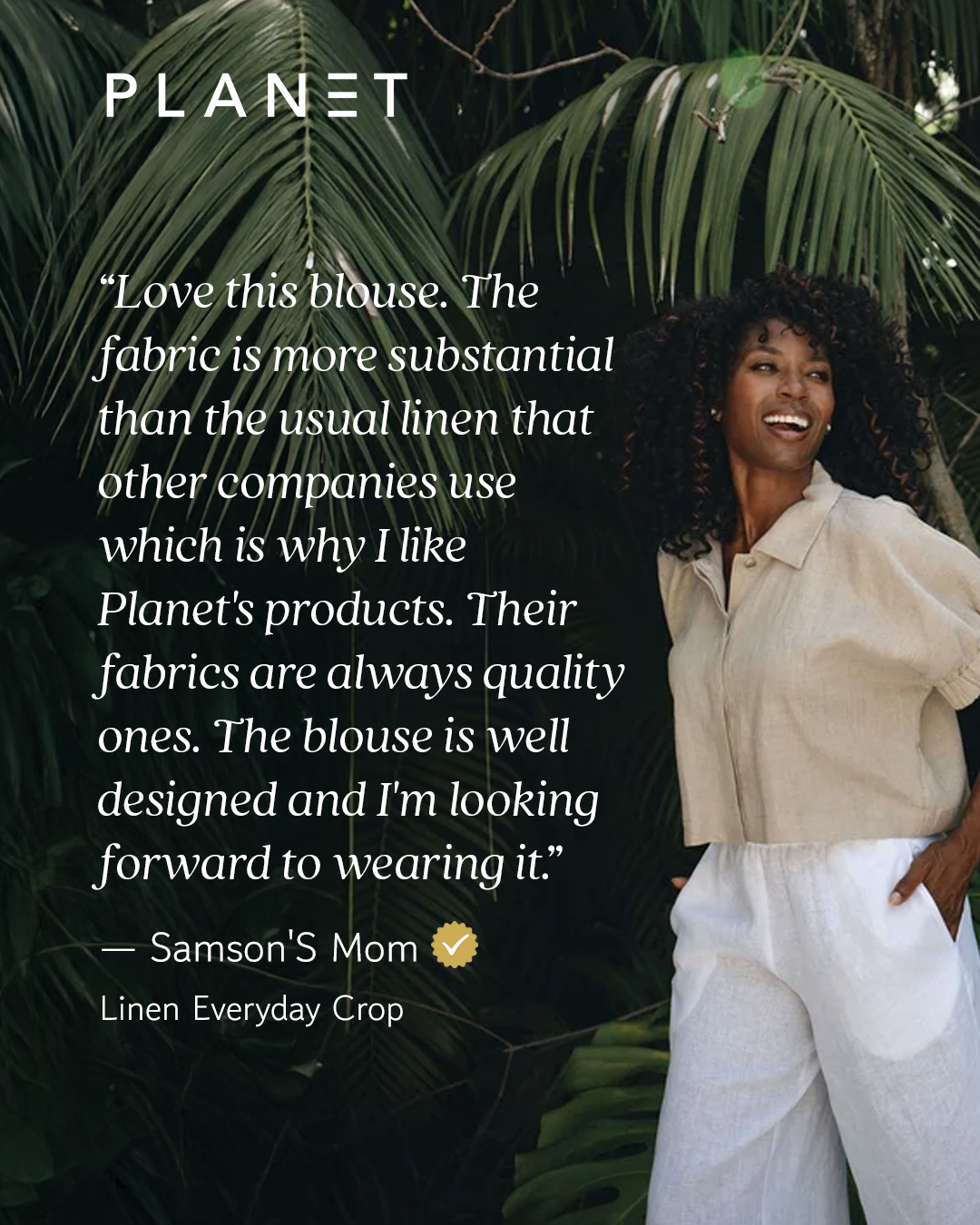 Linen Everyday Crop - Black